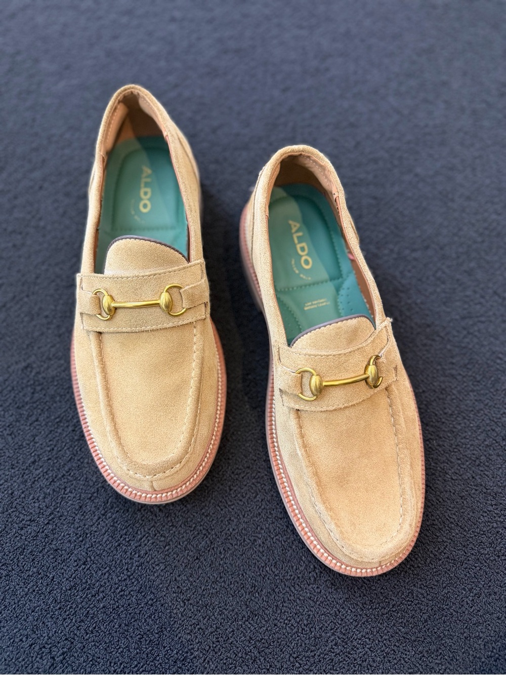 Aldo Beige Suede Loafers